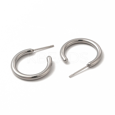 Non-Tarnish 304 Stainless Steel Ring Stud Earrings EJEW-C004-12A-P-1