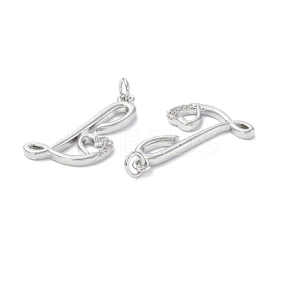 Eco-Friendly Rack Plating Brass Micro Pave Cubic Zirconia Pendants KK-F845-31P-1