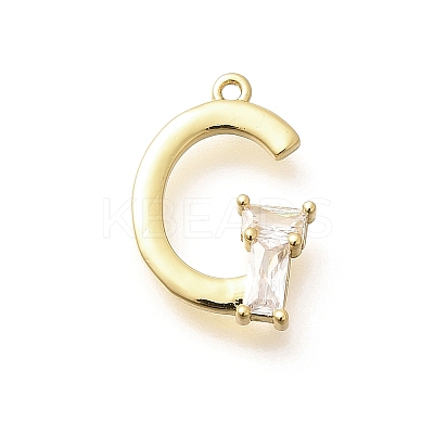 Brass Micro Pave Cubic Zirconia Pendants KK-M310-01G-07-1