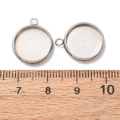 Non-Tarnish 304 Stainless Steel Pendant Cabochon Settings X-STAS-K202-03E-P-1