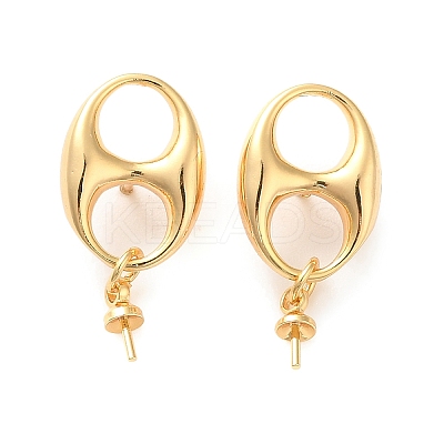 Brass Stud Earring Findings KK-P239-05G-1