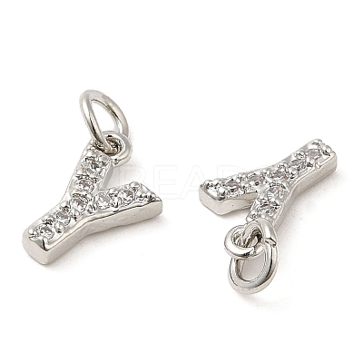 Brass Micro Pave Grade AAA Cubic Zirconia Charms ZIRC-P067-11P-Y-NR-1