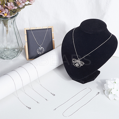 12Pcs 304 Stainless Steel Round Snake Chain Necklaces Set NJEW-SC0001-11-1