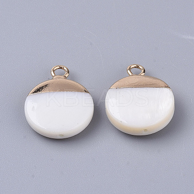Electroplate Freshwater Shell Pendants X1-SHEL-S276-61A-1