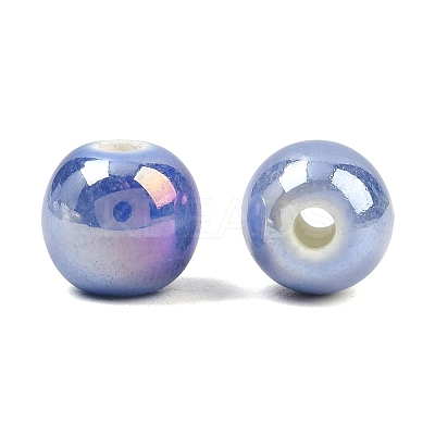 Glazed Porcelain Round Beads X-PORC-S490-8mm-09-1