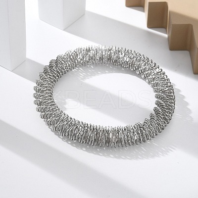 304 Stainless Steel Stretch Bangles for Women BJEW-P315-02E-P-1