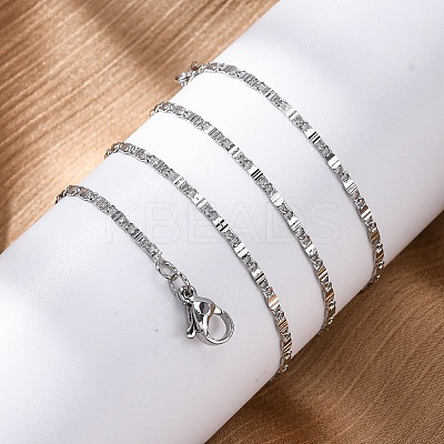Brass Oval Link Chain Necklaces for Women NJEW-D302-10P-1