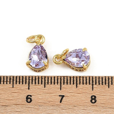 Brass Pave Cubic Zirconia Pendants KK-L240-05G-03-1