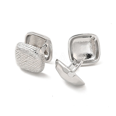Brass Rhombus Hoop Earrings for Women EJEW-E275-06P-1
