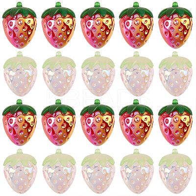 30Pcs 2 Colors Electroplate Opaque Acrylic Pendants PACR-SC0001-09-1