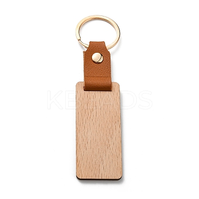Wooden & Imitation Leather Pendant Keychain PW23041895871-1