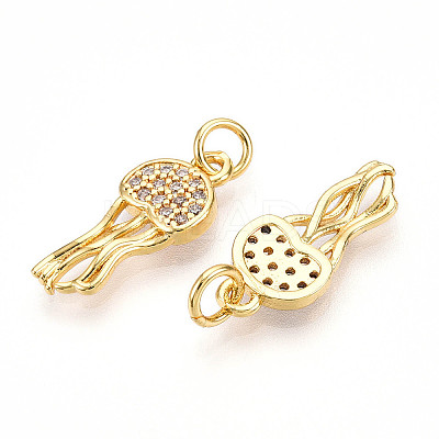 Brass Micro Pave Cubic Zirconia Pendants KK-N257-12G-1