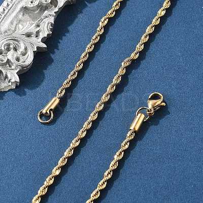 304 Stainless Steel Rope Chain Necklaces NJEW-E026-09G-1