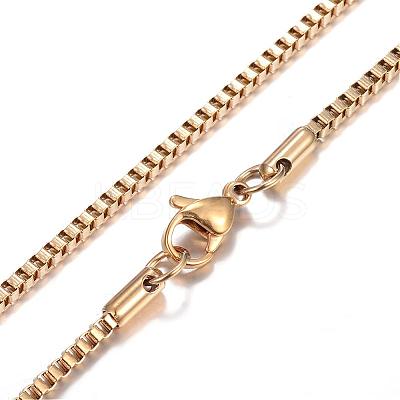 Ion Plating(IP) 304 Stainless Steel Box Chain Necklaces STAS-O053-27G-1