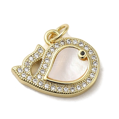 Brass Micro Pave Cubic Zirconia Pendants KK-Q808-15G-1
