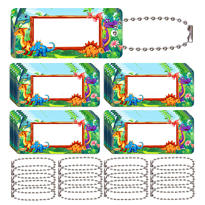 Rectangle PVC Hangtag Ornaments HJEW-WH0080-002-1