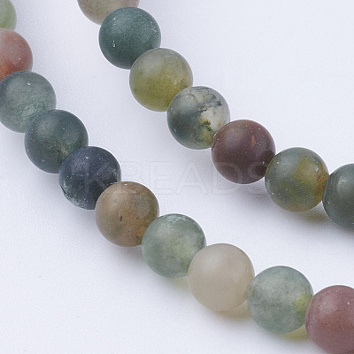 Natural Indian Agate Bead Strands G-G735-01F-4mm-1