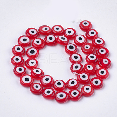 Handmade Evil Eye Lampwork Beads Strands LAMP-S191-01C-02-1