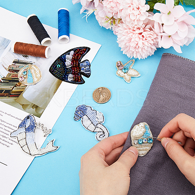 6Pcs 6 Style Sea Animal Handmade Ornament Accessories DIY-GF0008-86-1