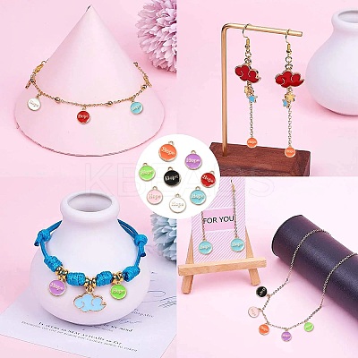 40Pcs 8 Colors Alloy Enamel Pendants ENAM-CJ0004-64-1