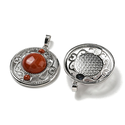 Natural Red Jasper Pendants G-Q158-03P-1