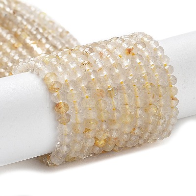 Natural Rutilated Quartz Beads Strands G-J400-C11-02-1