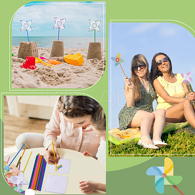 Paper & PVC Blank DIY Pinwheels Craft for Kids Art and Craft DIY-WH0128-20-1