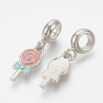 Alloy Rhinestone European Dangle Charms MPDL-Q209-076P-1