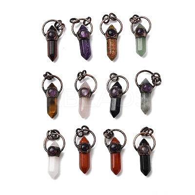 Natural & Synthetic Mixed Gemstone Pendants G-B149-09R-1