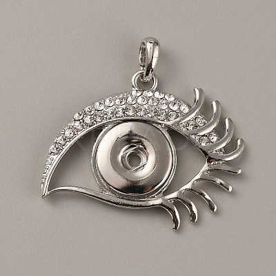 Alloy Rhinestone Hang Snap Base Big Pendants FIND-WH0111-238-1
