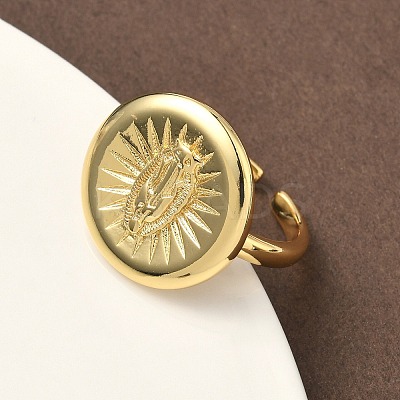 Brass Cuff Open Rings RJEW-C156-01G-1