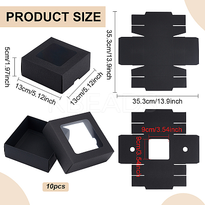 Square Kraft Paper Storage Gift Boxes CON-WH0095-100C-02-1