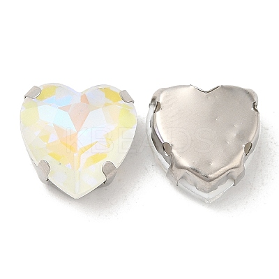 Mocha Fluorescent(MI) Heart Sew on Rhinestone GGLA-C001-01A-P05-1