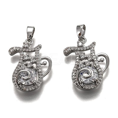 Brass Clear Cubic Zirconia Constellation Charms KK-J278-33P-K-1
