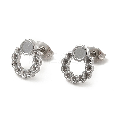 Non-Tarnish 304 Stainless Steel Stud Earring Finding STAS-E180-06P-1