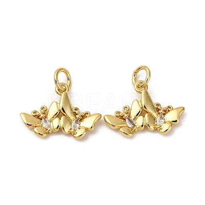 Brass Micro Pave Cubic Zirconia Pendants KK-P308-38G-1