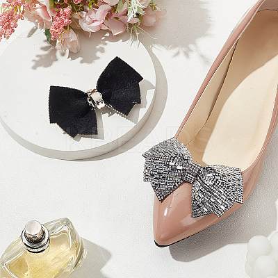 Bowknot Rhinestone Shoe Decoration DIY-WH0430-522C-1