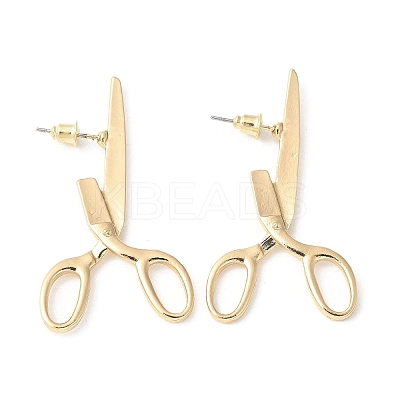 Alloy Scissor Stud Earrings for Unisex EJEW-V006-06KCG-1