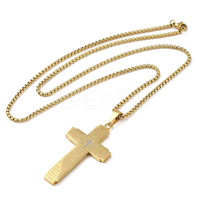 201 Stainless Steel Pendant Necklaces NJEW-H015-08G-1