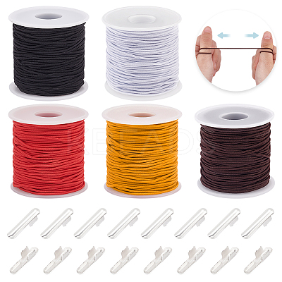 5 Rolls Round Elastic Beading Cord EW-GA0001-01-1