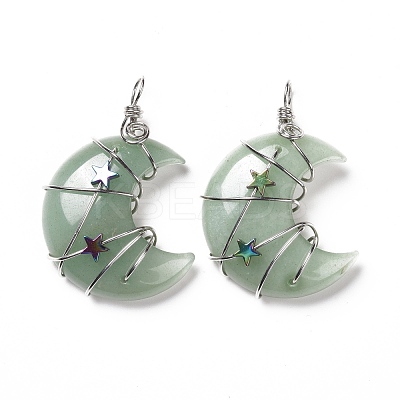 Natural Green Aventurine Pendants G-B023-01P-04-1