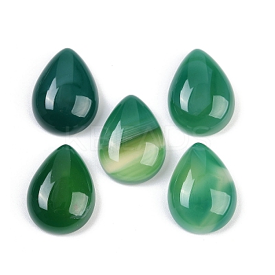Natural Green Onyx Agate(Dyed & Heated) Cabochons G-H094-01A-04-1