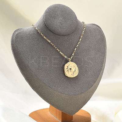 304 Stainless Steel Constellation Pendant Necklaces LS-NJEW-K392-01G-04-1