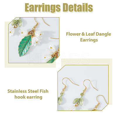 2 Pairs 2 Styles Alloy Enamel Dangle Earrings EJEW-HS00006-1