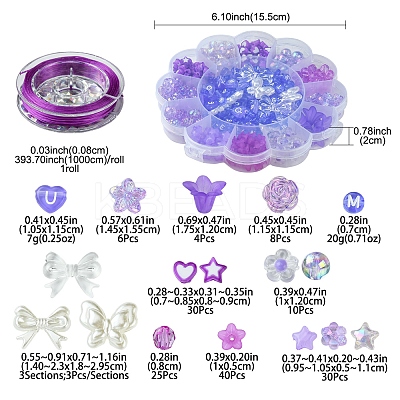DIY Flower & Star Acrylic & ABS Plastic Imitation Pearl Beads Bracelets Making Kits DIY-FS0006-51-1