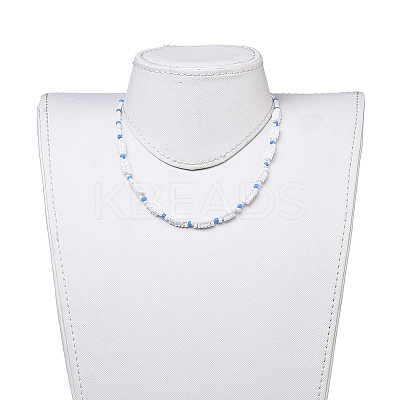 Glass Seed Beaded Necklaces NJEW-JN02596-1