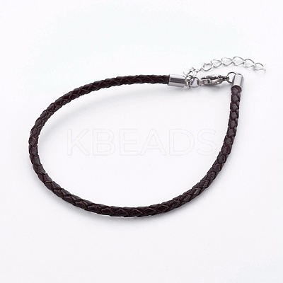 Braided Leather Cord Bracelet Making MAK-L018-05E-1