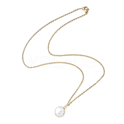 Electroplated Natural Keshi Pearl Pendant Necklaces NJEW-JN05604-02-1
