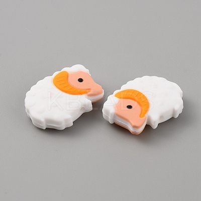 Sheeps Food Grade Eco-Friendly Silicone Beads SIL-WH0008-38C-1