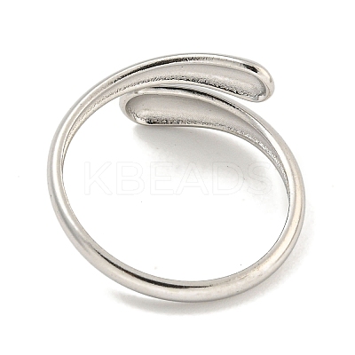 Non-Tarnish 304 Stainless Steel Teardrop Open Cuff Ring for Women RJEW-A043-19P-1